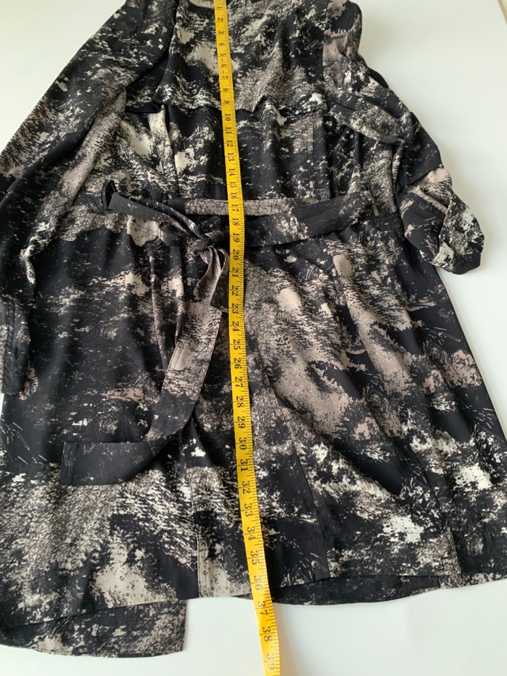 Babaton Trench Coat Open Front with Belt Size M Lined - Picture 9 of 9